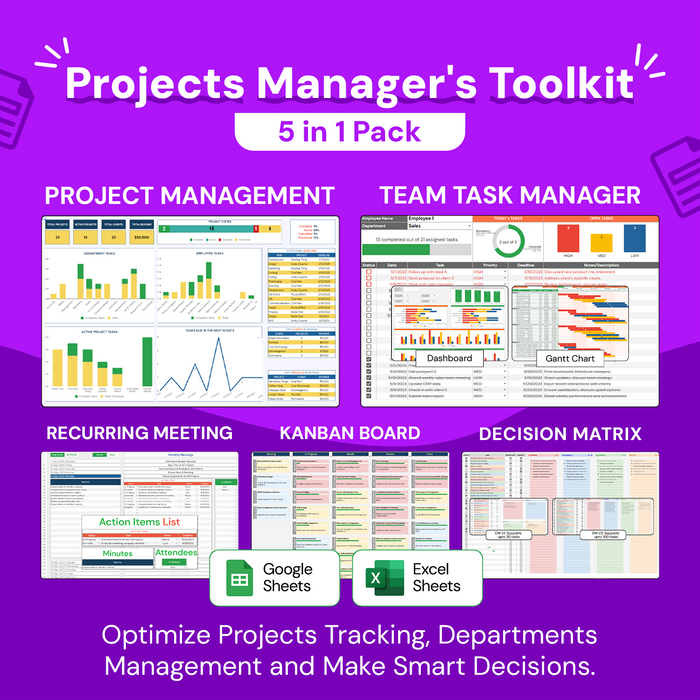 Projects Manager's Toolkit 5in1 Pack
