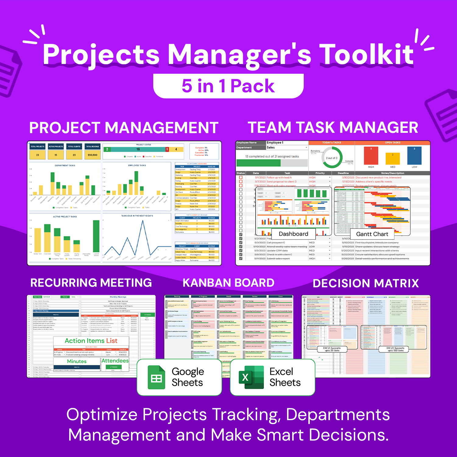 Projects Manager's Toolkit 5in1 Pack